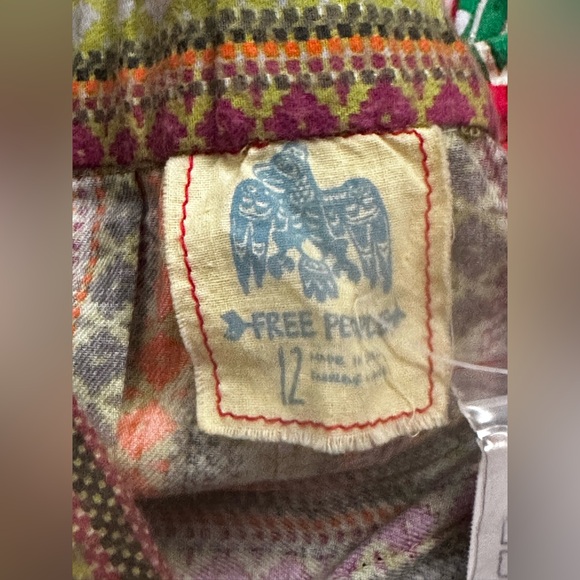 Rare Free People Vintage Deadstock Striped A-line Skirt NWT NOS Sz 12 Chartreuse - Picture 13 of 16